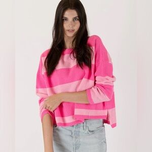 Lyla & Luxe Sali Striped Sweater in Pink